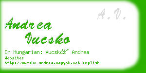 andrea vucsko business card